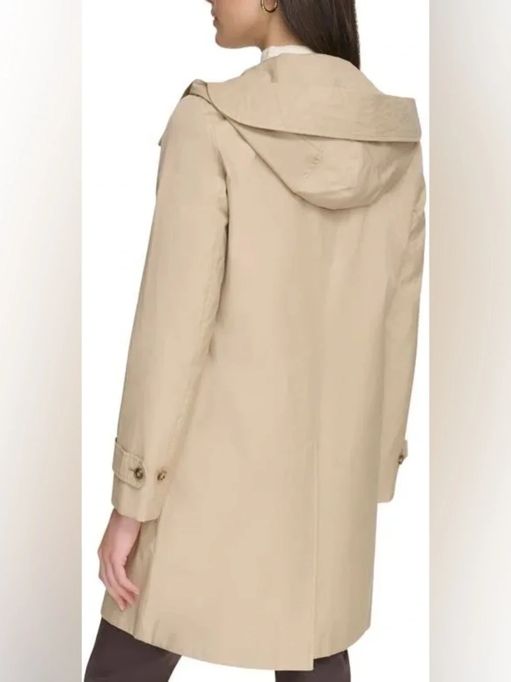 Calvin Klein Attributes Hoody Raincoat in Tan, Sz. S - Picture 4 of 8